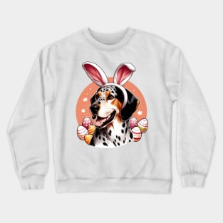 American Leopard Hound in Bunny Ears Easter Joy Crewneck Sweatshirt